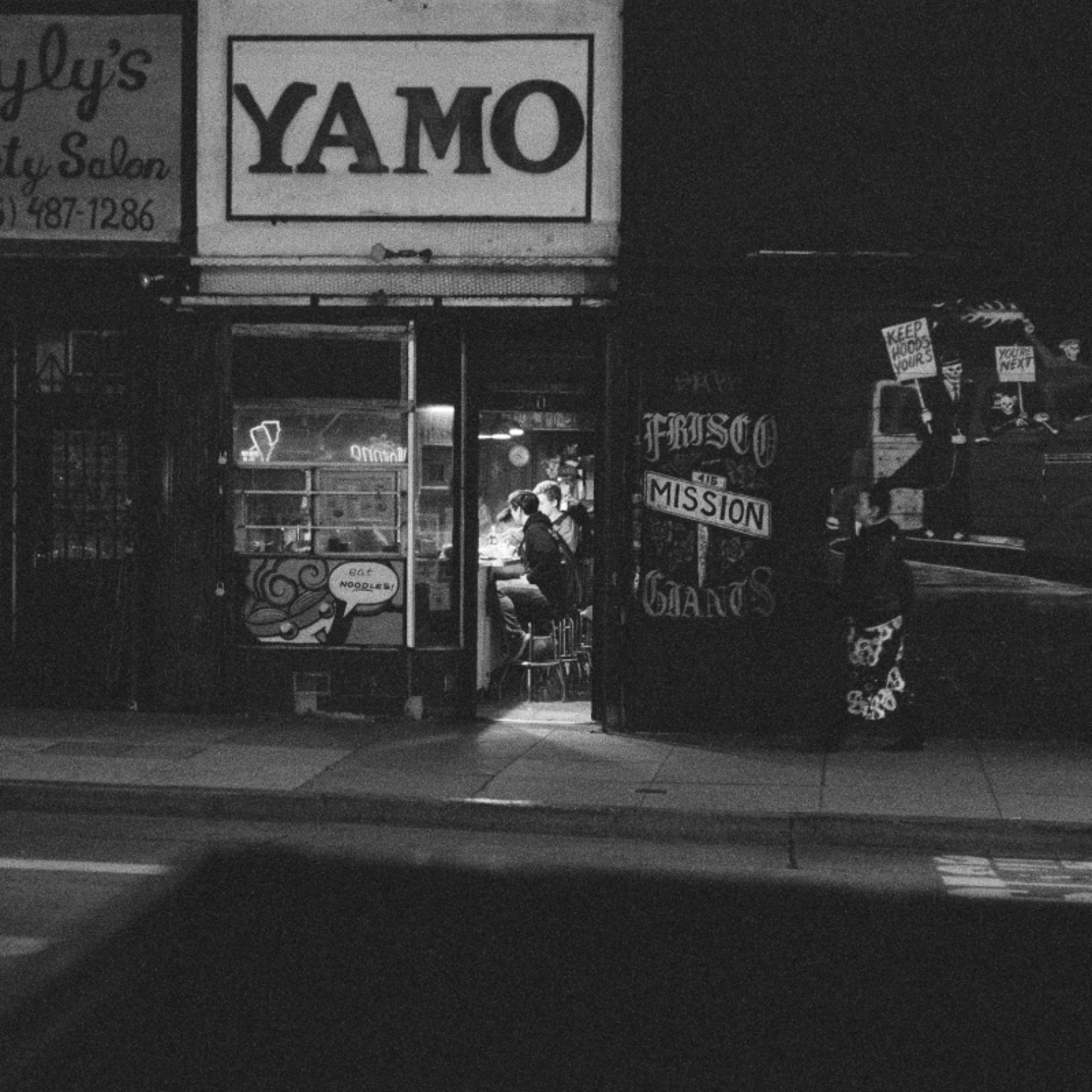 Black and white architectural photography of San Francisco Mission District