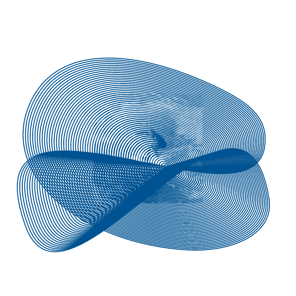 Mathematical curves rendered as flowing, organic forms